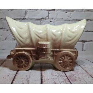 Vintage Ceramic Covered Wagon TV Lamp 10 X 7 - Needs Light Kit